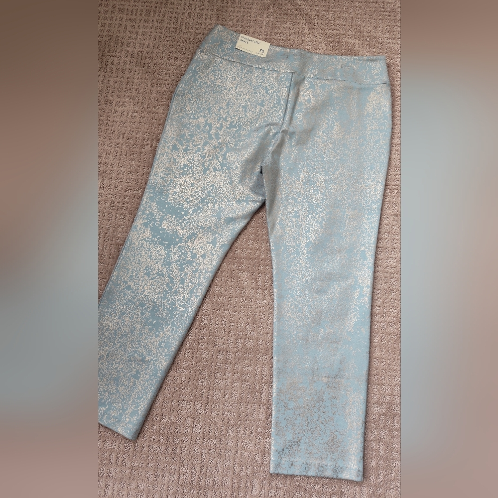 Soft Surroundings Light Blue Patterned Pants - Picture 4 of 8